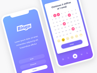 Bingu app application chance design experience flat interface ios mobile ui user ux