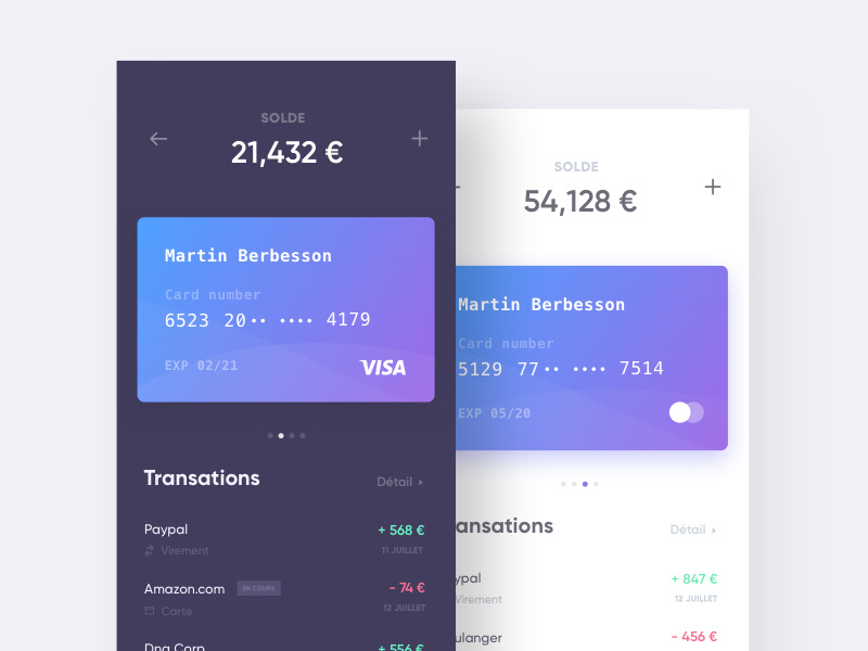 Transaction Card bank banking cryptocurrency crypto transaction wallet ui uxdesign design application app