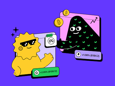 Investing is better with friends assets bitcoin chile crypto financial fintech gen z money monster no binary no gender social stocks