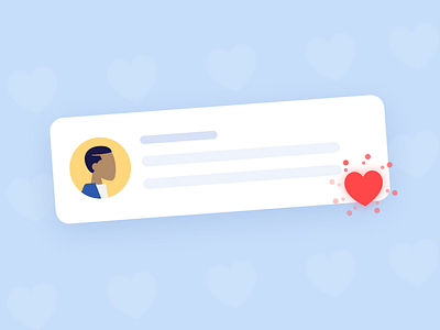 Likes In Comments - Blog Artwork card comment flat heart interactions like like button love micro interaction