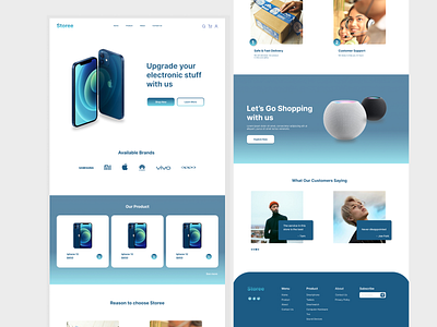 Storee Landing Page design electronic store gadget marketplace ui web design