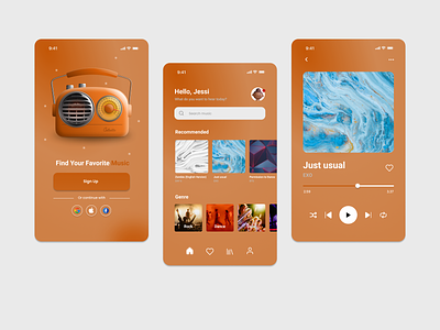 Music Player 3d design illustration mobile design ui ui design