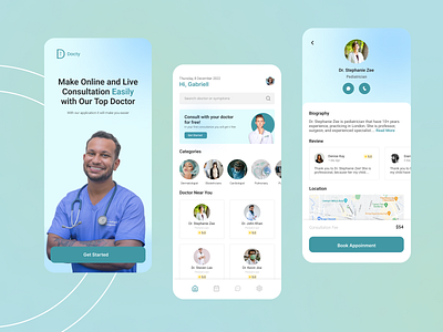 Docty Healthcare App design logo mobile design ui ui design