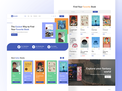 Book Store Landing Page design illustration mobile design ui ui design web design
