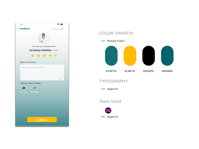 Rating & feedback screen 2d adobe xd design doctorapp feedbackpage figma mobileapp ratingpage ui