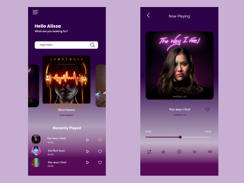 Music Player by Dinithi Bandara on Dribbble