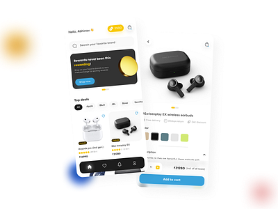 Audio ecommerce app - Miel app audio audio app audio ecommerce audio peripherals case study design e commerce headset logo logo design mobile mockup music prototype rewarding simple sound speaker ui