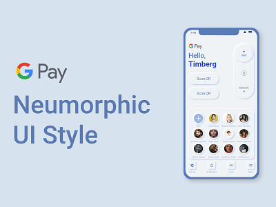 Google pay app Neumorphic UI style 3d adobe xd app ui google pay money transfer ui app motion design neumorphic ui new design ui ui designer uiux