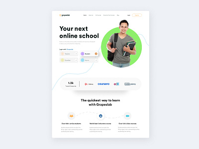 E-Learning Landing Page - Grapeslab Replication elearning productdesign ui ux webpage website