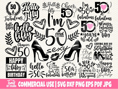 50th Birthday SVG Bundle, Happy Birthday Svg Cut Files