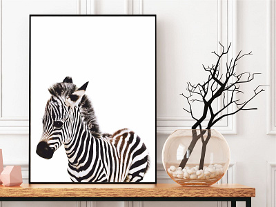 Zebra Wall Art Print, Nursery Wall Decor, Printable Art