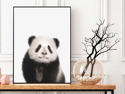 Panda Wall Art Print, Nursery Wall Decor, Printable Art