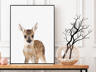 Baby Deer Wall Art Print, Nursery Wall Decor, Printable Art