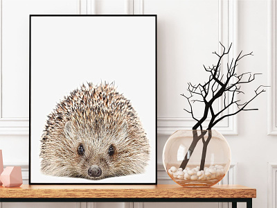 Hedgehog Wall Art Print, Nursery Wall Decor, Printable Art