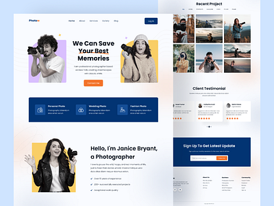 Photographer Portfolio Website Design cameraman event landing page model photographer photography photoshoot portfolio portraits ui uiux design user interface ux videography web design website