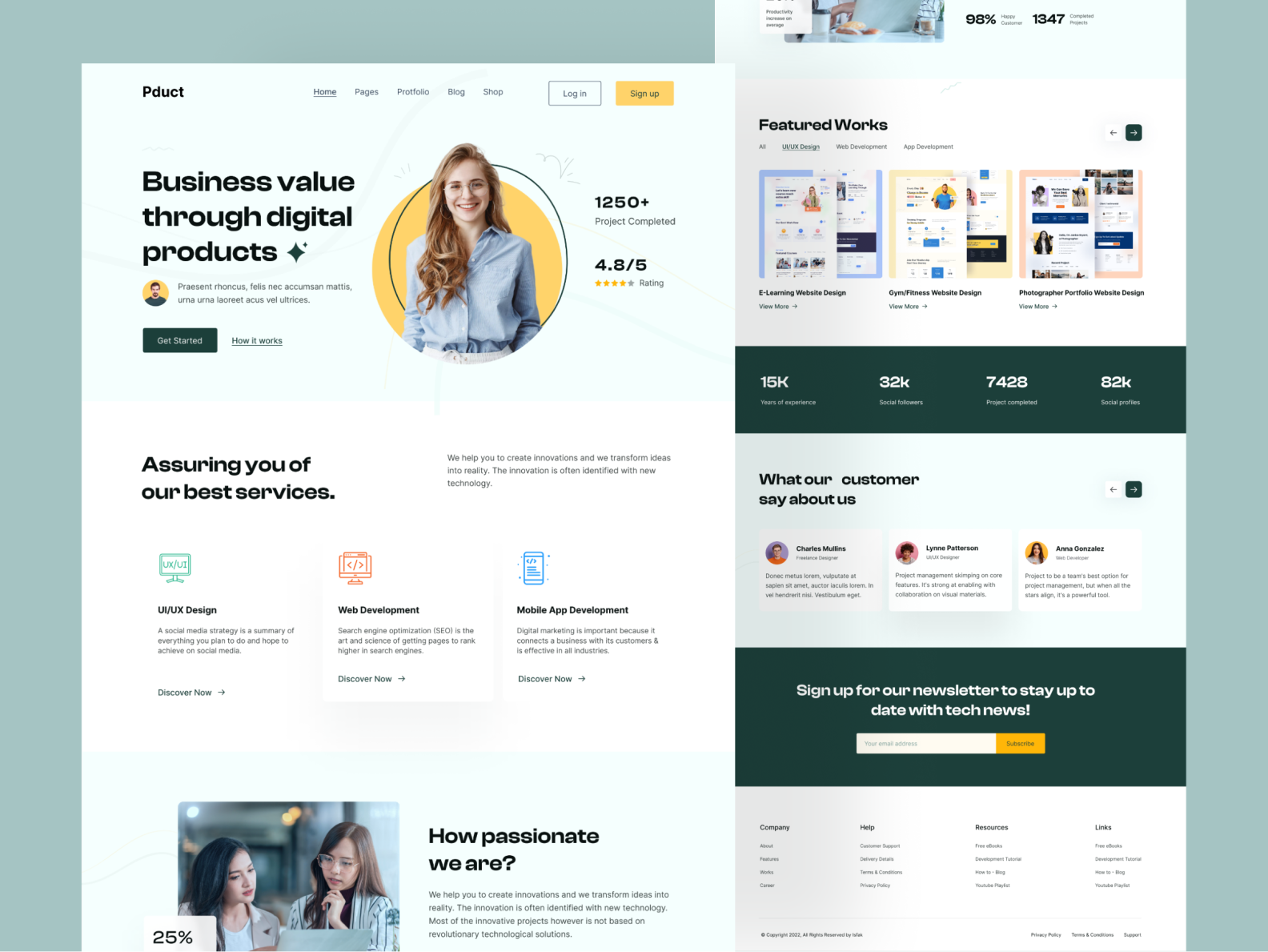 Digital Product Design Agency Landing page by Isfak Sarder on Dribbble