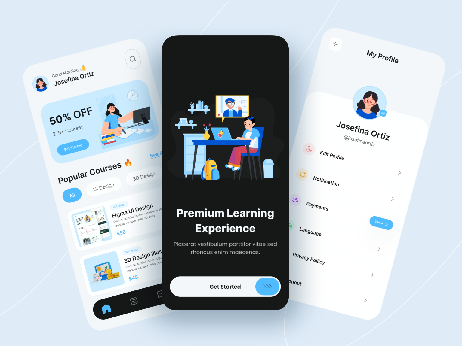 E-learning Mobile App UI/UX by Isfak Sarder on Dribbble