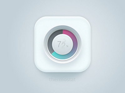 thermostat icon flat icon simulation sketch