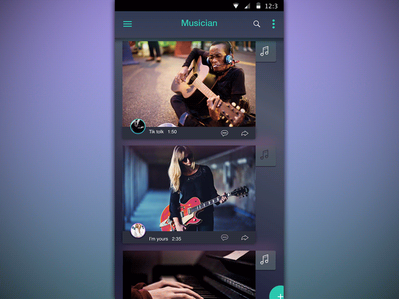 conceptual design Musician ae app idea ios music new play