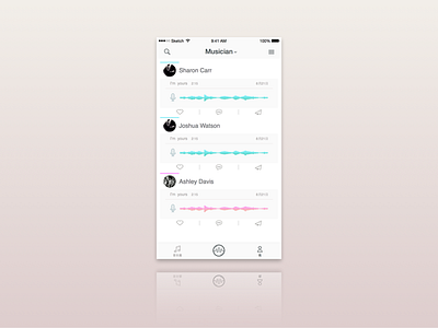 musician clean color design ios music ui