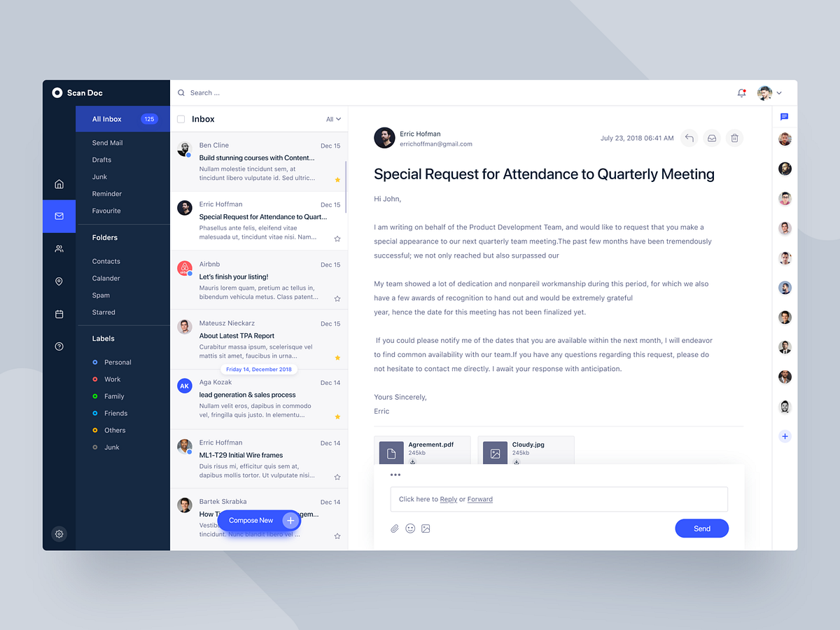 Email Client Ui Exploration by Vishnu ccj on Dribbble