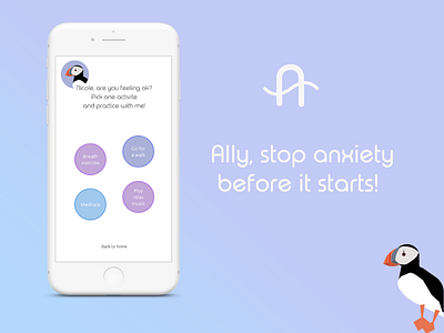 Ally - home page (A design) anxiety app design iot release ux