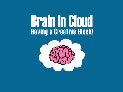 Brain in Cloud for fun silly vector