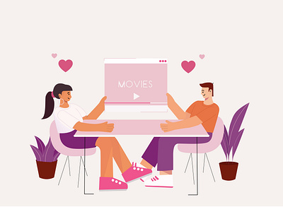 couples love branding character design flat illustration graphic design illustration minimal ui vector