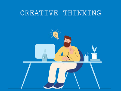 creative thinking branding character design flat illustration graphic design illustration logo minimal ui vector