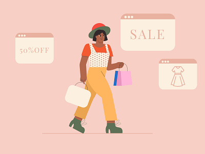 shopping branding character design flat illustration graphic design illustration minimal ui vector