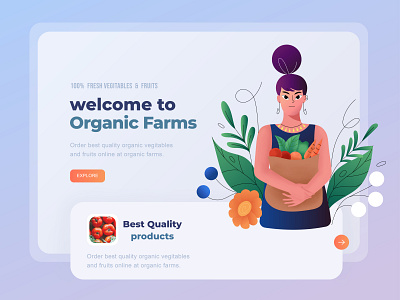 organic farming web page branding character design flat illustration graphic design illustration logo minimal ui vector