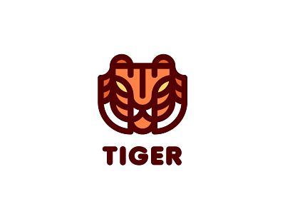 Tiger Logo animal animals brand branding cat head illustration jungle label lastspark line logo logotype mark nature outline tiger