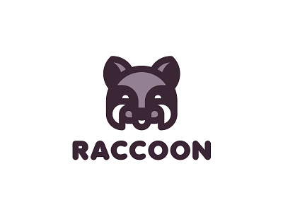 Raccoon Logo 199 animal animals brand branding coon happiness head illustration label lastspark line logo logotype mark nature outline raccoon racoon smile