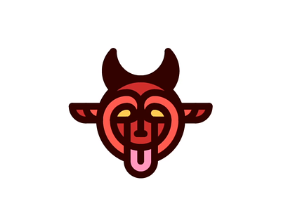 Demon Logo Process brand branding culture demon devil fairy tale head illustration label lastspark legend line logo logotype mark myth outline religion