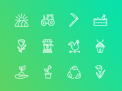 The Agriculture & Ecology Icons 100 agriculture bio eco ecology flower icon icons line