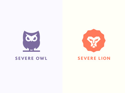 Severe Owl / Severe Lion brand clean leon logo logotype owl severe
