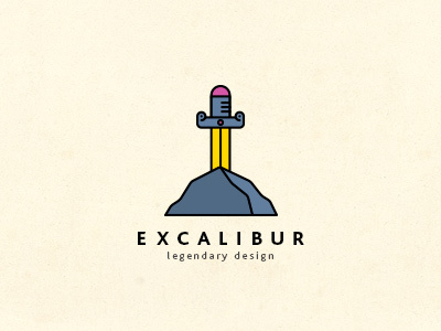 Excalibur clean excalibur logo logotype pen stone sword