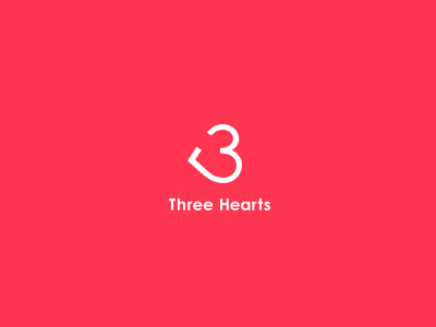 Three Hearts clean heart hearts logo logotype three