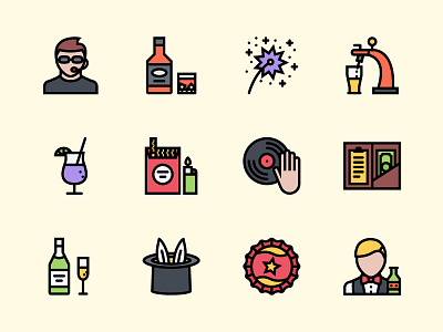 The Party Icons 100 bar club creativemarket graphicriver icon iconfinder icons outline party