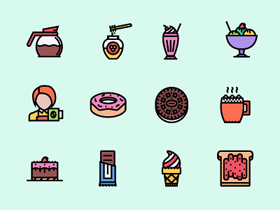 The Cafe Icons 100 cafe creativemarket food graphicriver icon iconfinder icons outline sweets