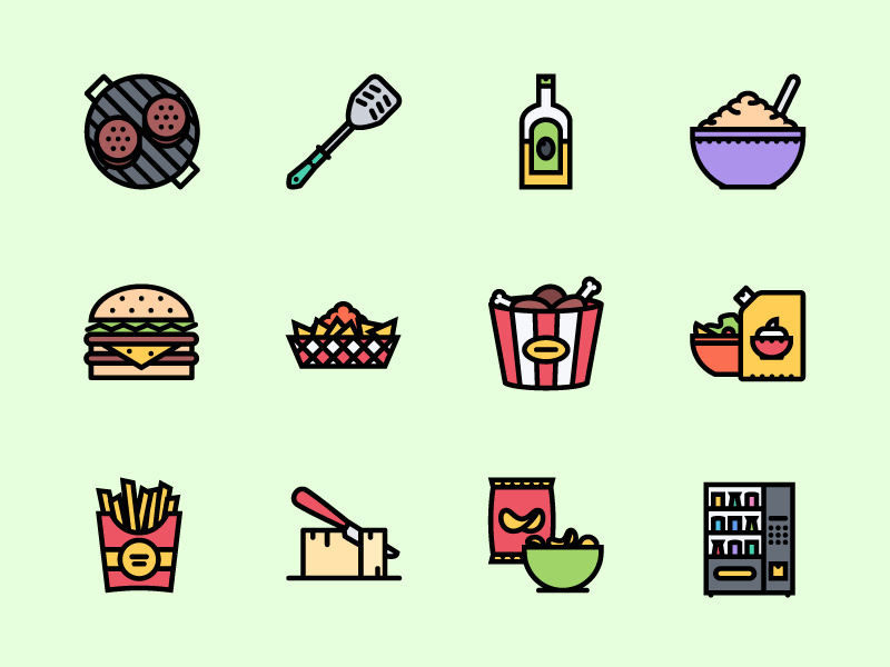 The Food Drinks Icons 100 by last spark on Dribbble