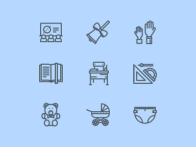 The School & Childhood Icons 100 baby childhood children creativemarket graphicriver icon iconfinder icons outline school