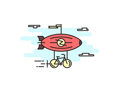 Sky Dream airship bike clean cloud creative dream logo sky zeppelin