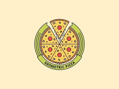 Geometric Pizza clean eat fast food food italian logo party pizza pizzeria restaurant