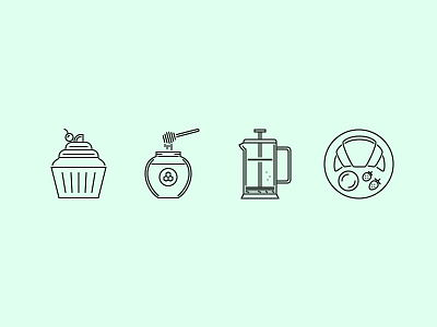 The Cafe Outline Icons 25 cafe creativemarket food graphicriver iconfinder icons outline set snack sweet