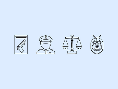 The Law Outline Icons 25 court creativemarket graphicriver icon iconfinder icons jurisprudence law outline police set