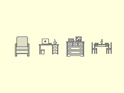 The Furniture Outline Icons 25