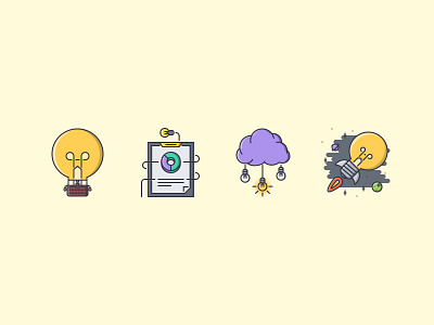 The Idea Filled Outline Icons 25