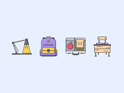 The School Filled Outline Icons 25 backpack book filled outline icon iconfinder icons lamp lunch box outline school set table