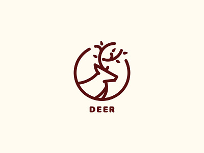 Deer animal clean deer forrest horn leaf logo nature outline plant tree